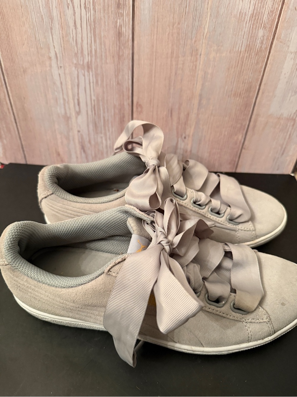 Puma Green Women’s Casual Ribbon Lace Sneakers Light Taupe